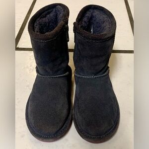Bearpaw Gray Leather Suede Zip Boots Toddler Girl’s Size 9 EUC EXCELLENT